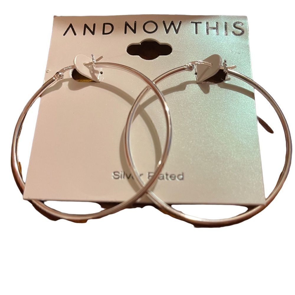 And Now This silver plate hoop earrings
